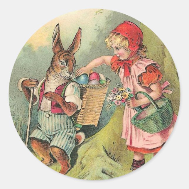 Vintage Ostersonnenklammer Runder Aufkleber (Vorderseite)