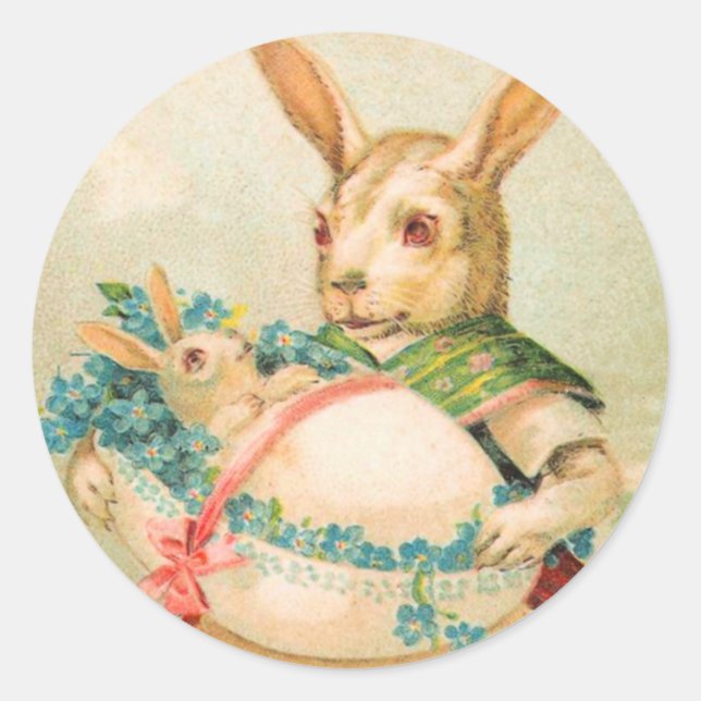 Vintage Ostersonnenklammer Runder Aufkleber (Vorderseite)