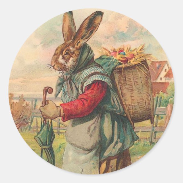 Vintage Ostersonnenklammer Runder Aufkleber (Vorderseite)
