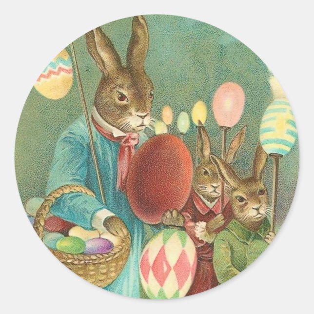 Vintage Ostersonnenklammer Runder Aufkleber (Vorderseite)