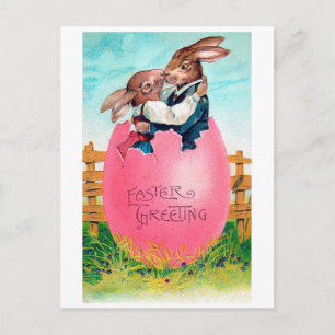 Vintage Ostersonnige Liebhaber Postkarte