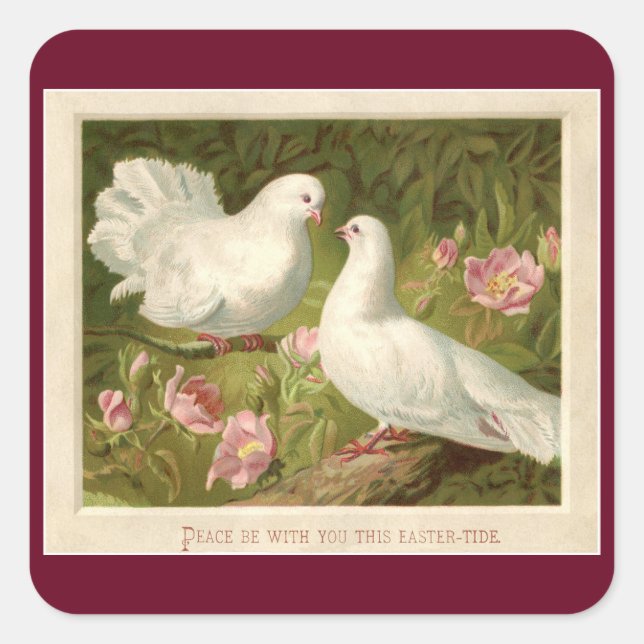 Vintage Ostertüten Quadratischer Aufkleber (Vorderseite)