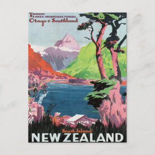 Vintage Otago Neuseeland Postkarte