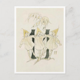 Vintage Ottilia Adelborg Blumennummer - 11 Postkarte