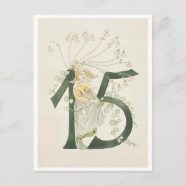 Vintage Ottilia Adelborg Blumennummer - 15 Postkarte