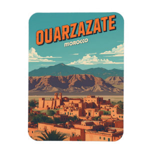 Vintage Ouarzazate Stadt Kasbah Sahara Wüste Marok Magnet