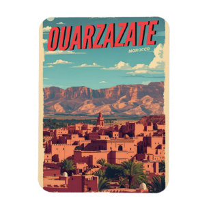 Vintage Ouarzazate Stadt Kasbah Sahara Wüste Marok Magnet
