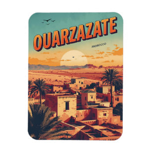 Vintage Ouarzazate Stadt Kasbah Sahara Wüste Marok Magnet