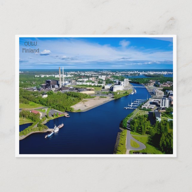 Vintage Oulu Finnland Finlande Tourismus Postkarte (Vorderseite)