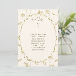 Vintage Oval Gold & Elfenbein Hochzeits-Sitzplan