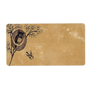 Vintage Owl Avery Étiquette