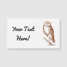 Vintage Owl Carte de visite magnétique