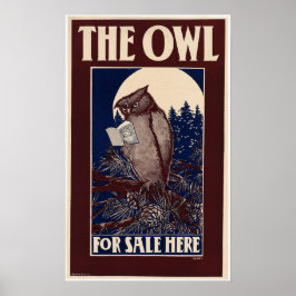 Vintage Owl Magazine Cover Poster