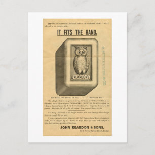 Vintage Owl Soap Ad - Es passt zur Hand Postkarte
