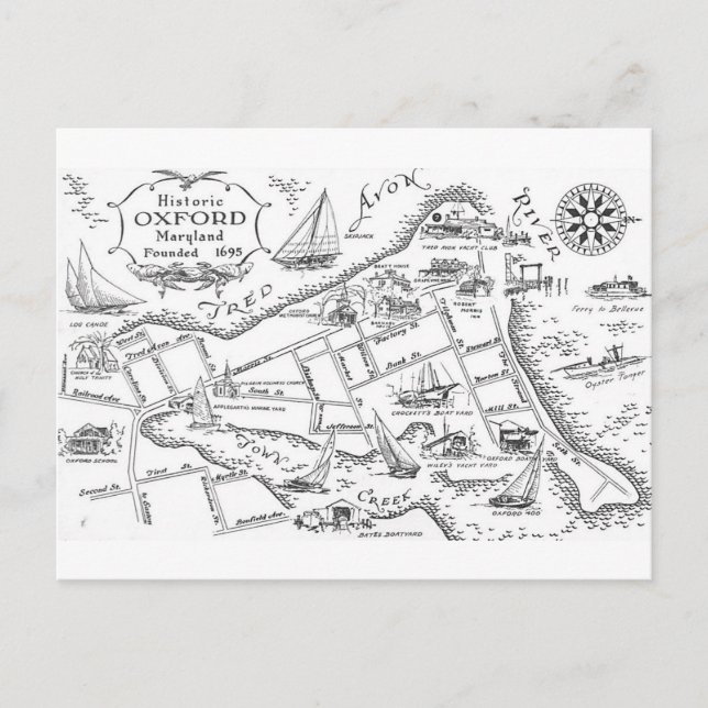 Vintage Oxford MD Postkarte (Vorderseite)