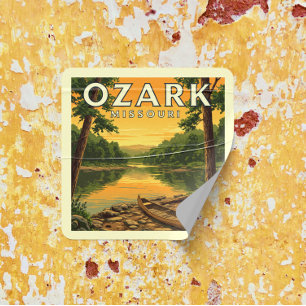 Vintage Ozark Missouri Quadratischer Aufkleber