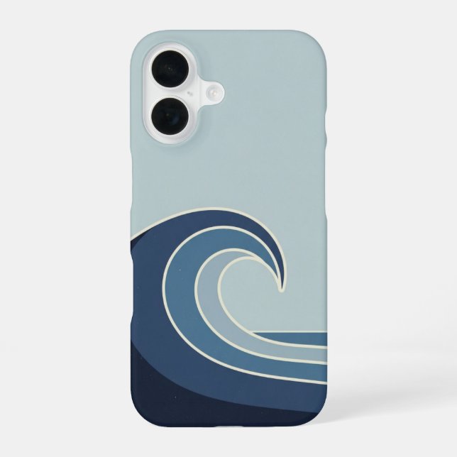 Vintage-Ozeanwelle iPhone 16 Hülle (Rückseite)