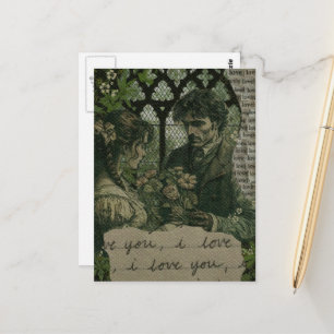 Vintage-Paar-Liebescollage Postkarte