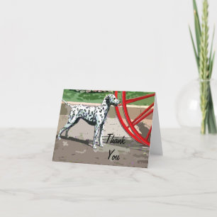 Vintage Painted Dalmatian Thank You Note Card Dankeskarte