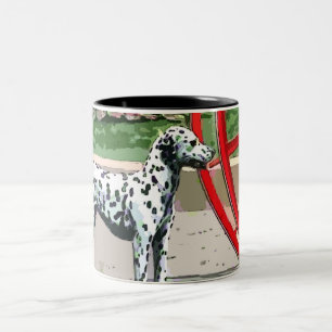 Vintage Painted Dalmatiner Keramik Tasse