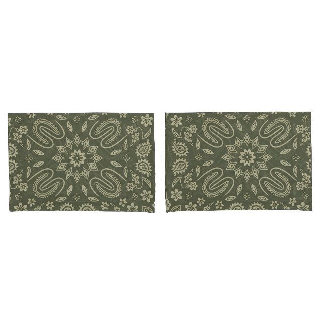 Vintage Paisley Bandana Pillow Cover Cream & Wash (Vorderseite-Set)