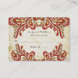 Vintage Paisley Damask-Platzkarten Platzkarte