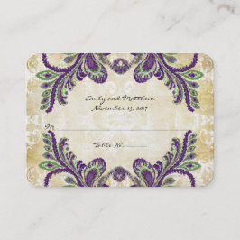 Vintage Paisley Damask-Platzkarten Platzkarte