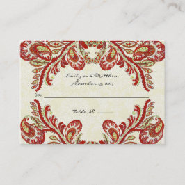 Vintage Paisley Damask-Platzkarten Platzkarte