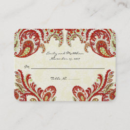 Vintage Paisley Damask-Platzkarten Platzkarte