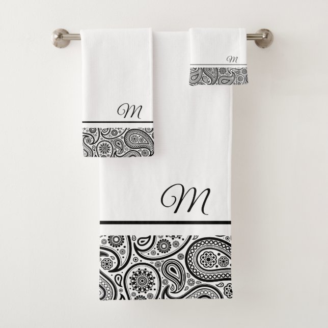 Vintage Paisley-Monogramm Badhandtuch Set (Insitu)