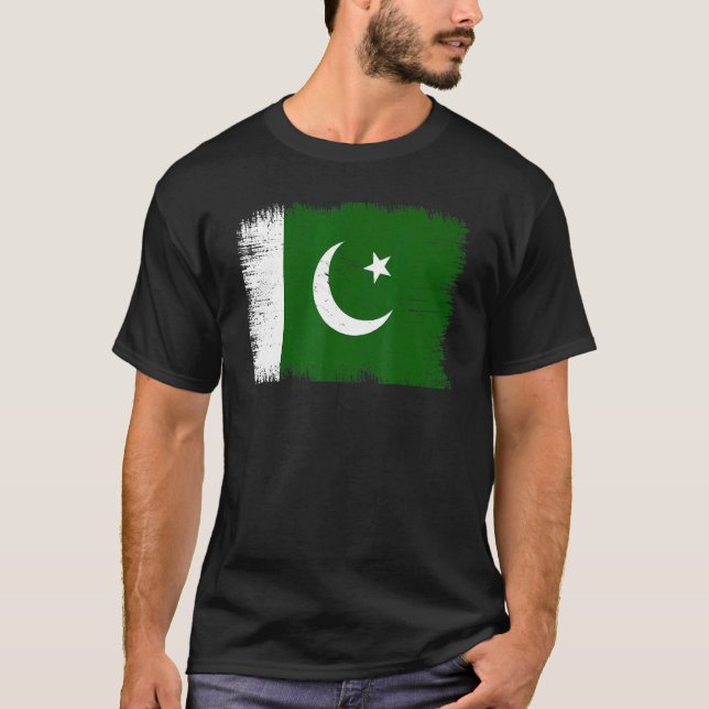 Vintage Pakistan Flag Pakistani Independence Day T-Shirt (Vorderseite)