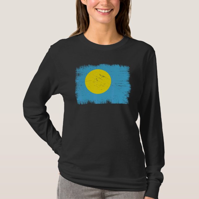 Vintage Palau Flag Palauan Independence Day T-Shirt (Vorderseite)