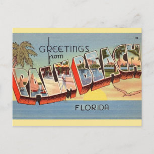 Vintage Palm Beach Gruß Postkarte