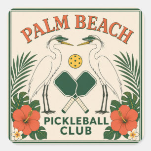 Vintage Palm Beach Pickleball Club Aufkleberbogen Quadratischer Aufkleber