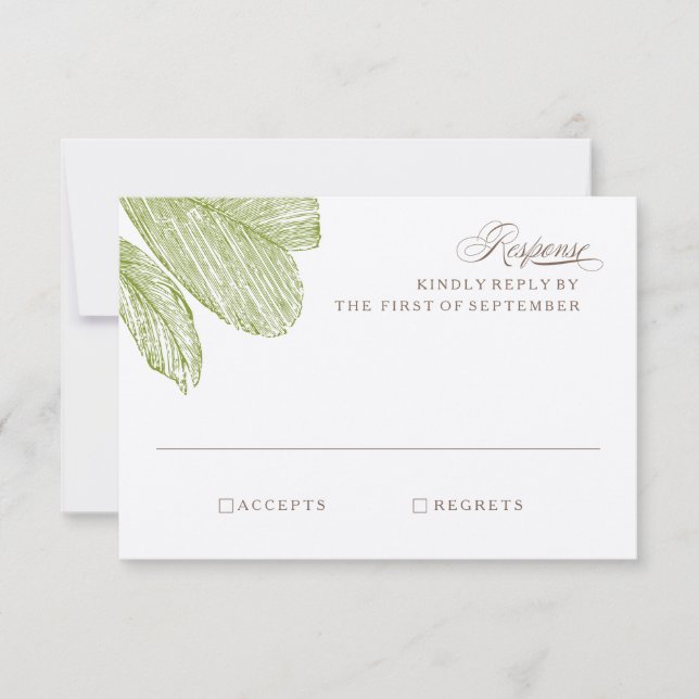 Vintage Palm Destination Beach Mariage RSVP (Devant)