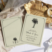 Vintage Palm Simple Destination Mariage Invitation