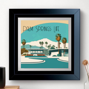 Vintage Palm Springs Aquarell-Haus Poster