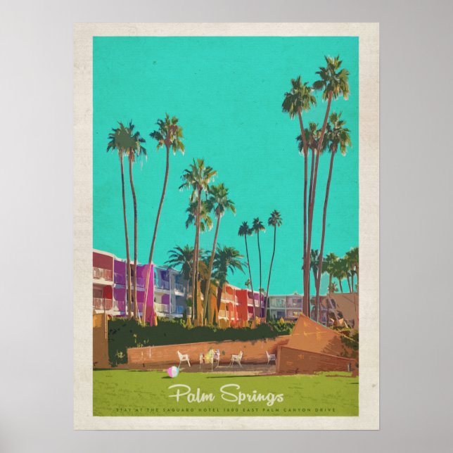 Vintage Palm Springs Sommerreise Poster (Vorne)