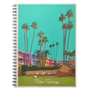Vintage Palm Springs Summer Spiral Foto Notebook Notizblock
