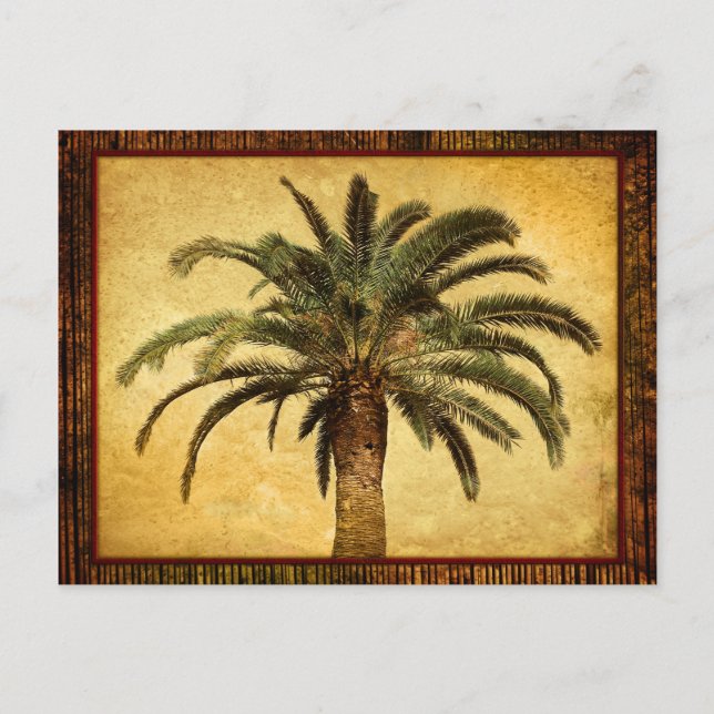 Vintage Palm Tree - angepasste tropische Vorlage Postkarte (Vorderseite)