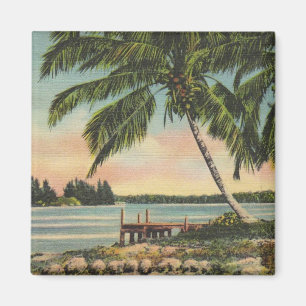 Vintage Palm Tree Retro Magnet