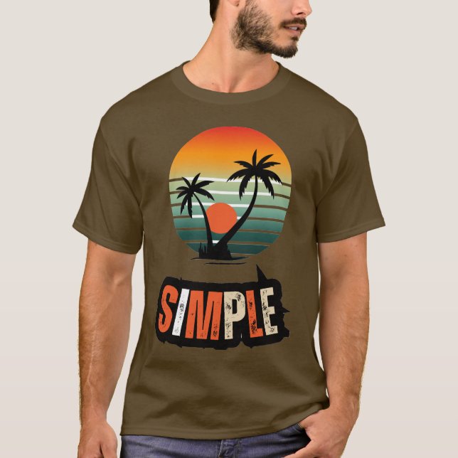 Vintage Palm Tree Sunset Graphic Shirt (Vorderseite)