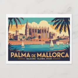 Vintage Palma de Mallorca   Postkarte