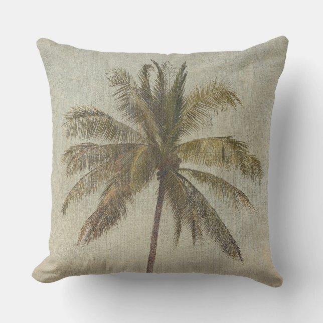 Vintage Palmbaummalerei Kissen (Vorderseite)