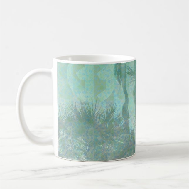 Vintage Palmbaumwasserreflektion Kaffeetasse (Links)