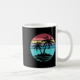 Vintage-Palme Retro-Strand Sonnenuntergang Sommer- Kaffeetasse