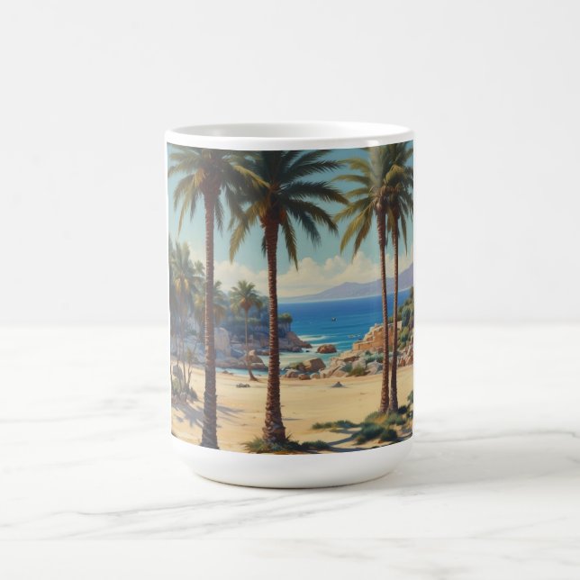 Vintage Palmen Côte d'Azur Kaffeetasse (Mittel)