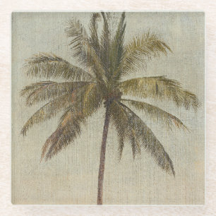 Vintage-Palmenbaum-Malerei Glasuntersetzer