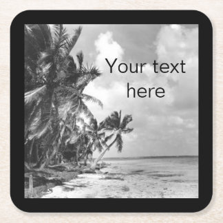 Vintage-Palmenbäume Benutzerdefinierter Text Rechteckiger Pappuntersetzer