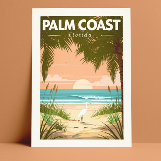 Vintage Palmenküste Florida Postkarte (Von Creator hochgeladen)